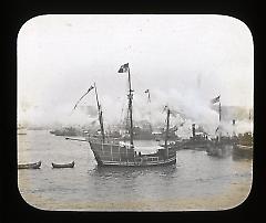 Views: U.S. Columbian Celebration: Oct. 1892. View 008: Naval Parade and Review. Pinta. Apr. 26, 1893.