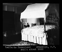 Views: U.S., Brooklyn. Brooklyn, Lefferts Homes. View 001: Lefferts Homestead. Bedroom. Built about 1800.