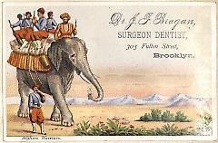 Tradecard. Dr. J.F. Brogan. 305 Fulton Street. Brooklyn.