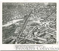 Ebbets Field, the stadium where the Brooklyn Dodgers played baseball