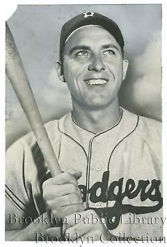 [Gil Hodges holding bat]