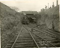 [Subway construction at Eastern Parkway and Bedford Avenue]