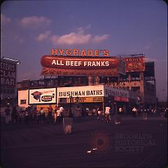 [Hygrade's All Beef Franks and Bushman Baths], Coney Island