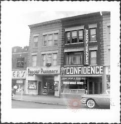 [Padow's Pharmacy, Avenue J (at left).]