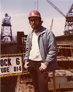 [Frank J. Trezza in front of dry dock #6]