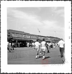 [View of boardwalk at Coney Island.]