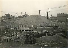 Looking west showing progress on 64th St. sub. station