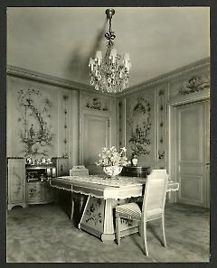 Weil-Worgelt apartment; buffet, table, and chairs in French eighteenth-century revival style.