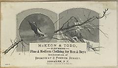 Tradecard. McKeon and Todd. Corner of Broadway and Fourth Street. Brooklyn.