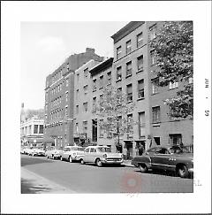 [View of east side of Henry Street looking north toward Clark Street. #115 Henry Street large apartment house on corner (left.)]