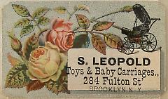 Tradecard. S. Leopold. 284 Fulton Street. Brooklyn.