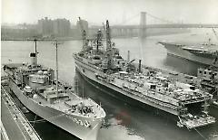 [Naval ships at the Brooklyn Navy Yard]