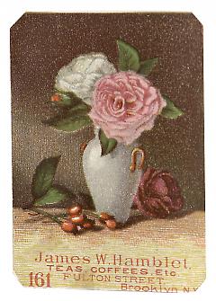 Tradecard. James W. Hamblet. 161 Fulton Street. Brooklyn, NY. Recto.