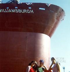 [Women in front of the Williamsburgh ship]