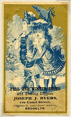 Tradecard. Joseph J. Byers. 110 Court St. Brooklyn, NY. Recto.