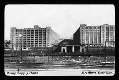 Views: Brooklyn, Long Island, Staten Island. Brooklyn scenes; buildings. View 014: Army supply base. Cass Gilbert, architect.