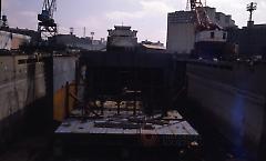 [Ro-Ro container ship being built]