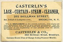Tradecard. Casterlin & Co. 262 Skillman Street. Brooklyn, NY. Recto.