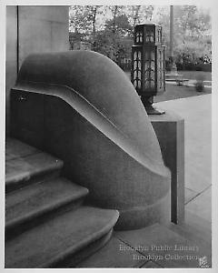 Detail of stonework on entrance to library