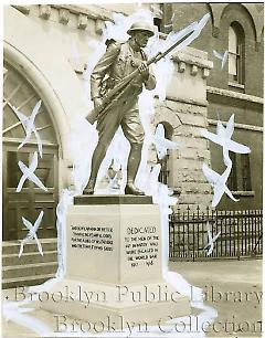 [Statue of soldier in front of Park Slope armory]