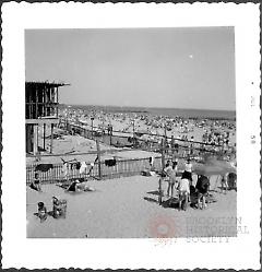 [View of beach at Coney Island.]