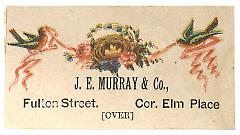 Tradecard. J. E. Murray & Co. Fulton Street. Brooklyn, NY. Recto.