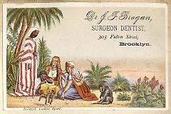 Tradecard. Dr. J.F. Brogan. 305 Fulton Street. Brooklyn.