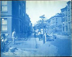 Progress of work on sidewalk at 108 Joralemon Street