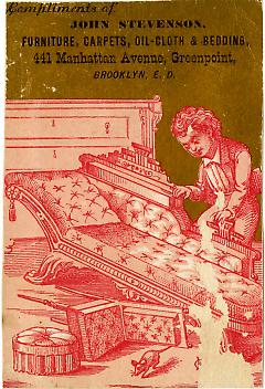 Trade Card. John Stevenson. 441 Manhattan Avenue. Brooklyn. Recto.