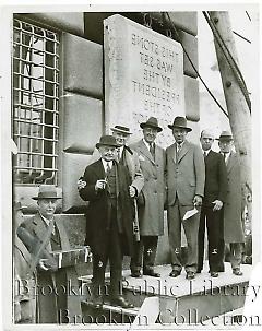 Corner stone of the new Central Courts Bldg., State & Schermerhorn Sts.