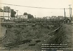 Looking west from north side of cut showing trestle for El trains opposite New Utrecht Ave. & 62nd St.