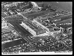 Views: Brooklyn, Long Island, Staten Island. Brooklyn scenes; buildings. View 013: Army supply base, bird's-eye view.