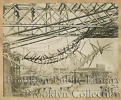[Brooklyn Bridge construction]