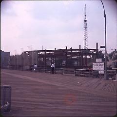 [Boardwalk and construction site], Coney Island