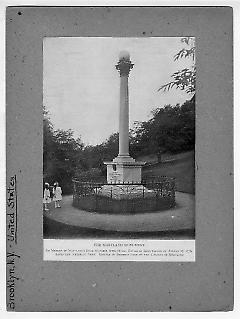 The Maryland Monument,   In Memory of Maryland's Four Hundred, who, in the Battle of Long Island on August 27, 1776, saved the American Army,  Erected in Prospect Park by the Citizens of Maryland.