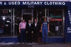 [Group shot in front of the Realiable and Frank's store]