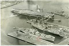 [Aerial view of Naval ships]