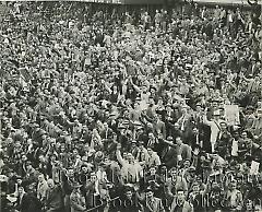 [Aerial view of large crowd at Ebbets Field]