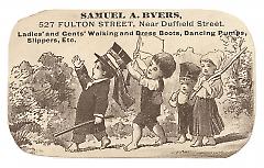 Tradecard. Samuel A. Byers. 527 Fulton Street. Brooklyn, NY. Recto.