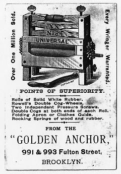 Tradecard. Golden Anchor. 991 & 993 Fulton St. Brooklyn, NY. Verso.