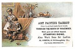 Tradecard. M. Smith. 13 Willoughby Street. Brooklyn, NY. Recto.