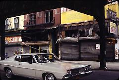 [Bushwick street scene underneath the elevated train]