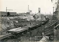 Looking east from 15th Ave. showing concreting work