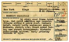 Preliminary survey of the Bennett homestead prepared for the Historic American Buildings Survey.