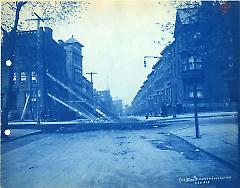 View showing street surface at corner Hicks and Joralemon Sts.