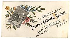 Tradecard. Mrs. H. Keiselbach. 104 Smith Street. Brooklyn, NY. Recto.