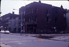 [Bushwick intersection with abandoned building]