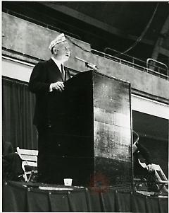 [Speaker at rally in Madison Square Garden]