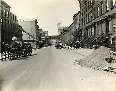 Roadway on Bridge St. looking north from 5 ft. north of north curb of  Willoughby St.