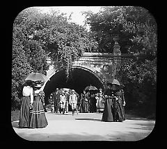 Views: U.S., Brooklyn. Brooklyn, Prospect Park. View 010: unlabeled (people walking under bridge).